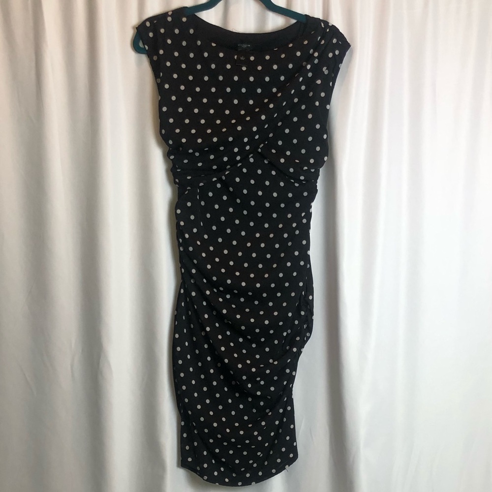 Ann Taylor black and white polka dot dress